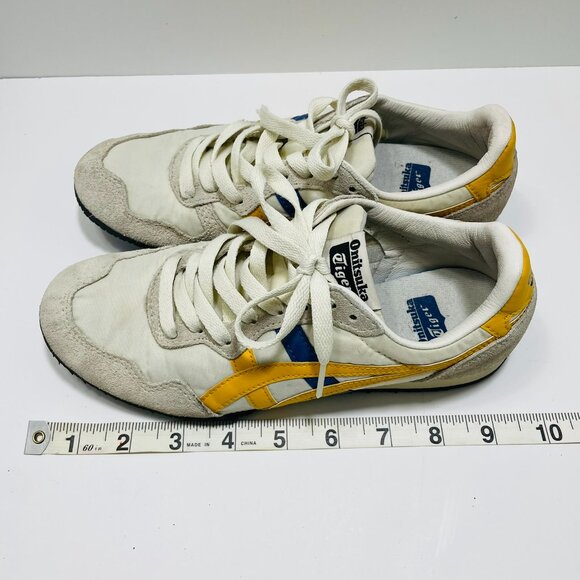 Onitsuka Tiger Serrano Sneakers White Yellow Blue – Women’s US 4 /Youth US 3 - Picture 9 of 9